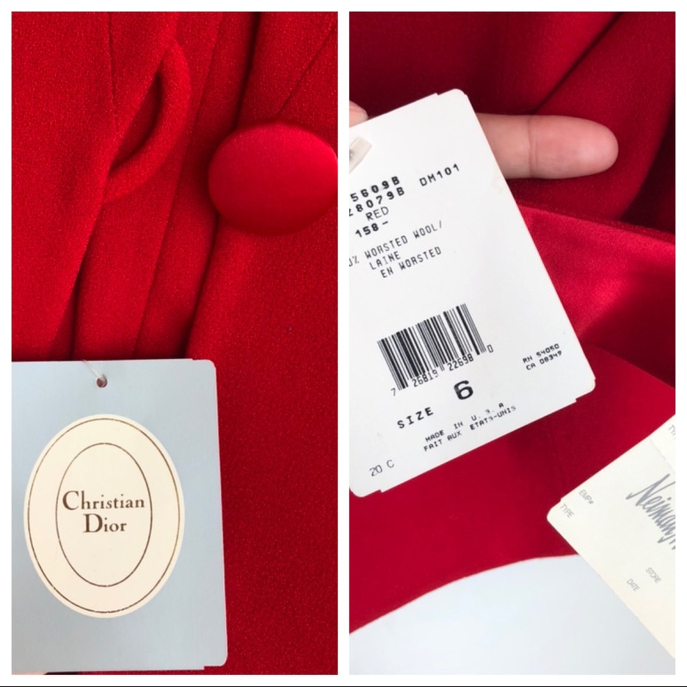 NWT Christian Dior red satin crepe suit - Picture 5 of 8
